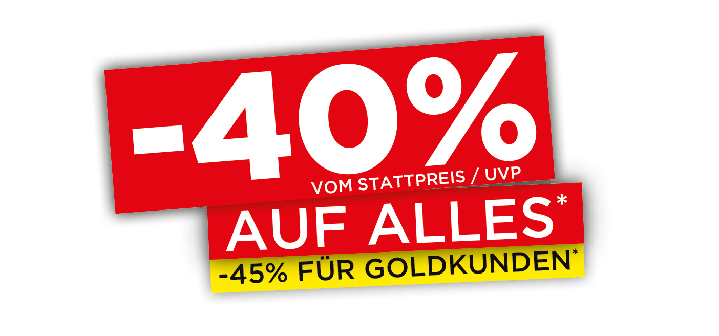 City Outlet Rabatt Aktion: 40% auf Alles | 45% für Goldkunden