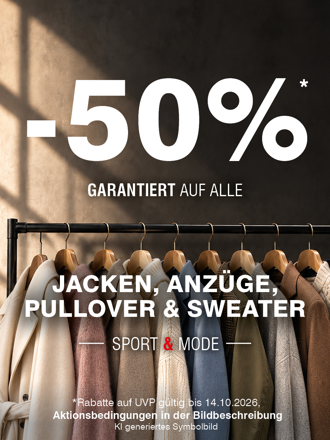 Aktion 1080x1440px_50% auf Jacken Anzüge Pullover Sweater